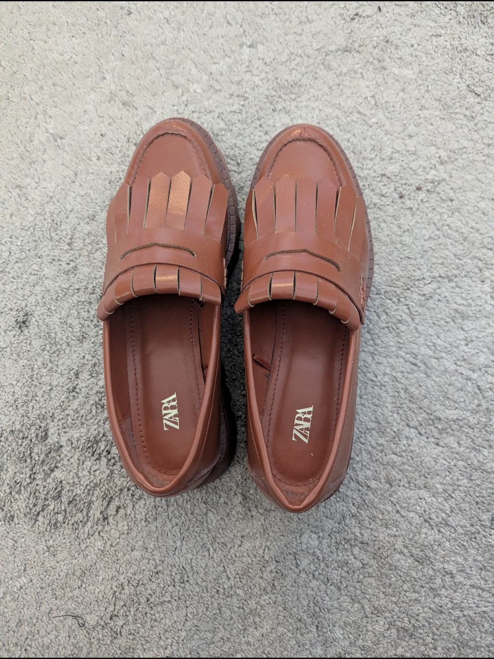 Zara Women's Orange Loafers